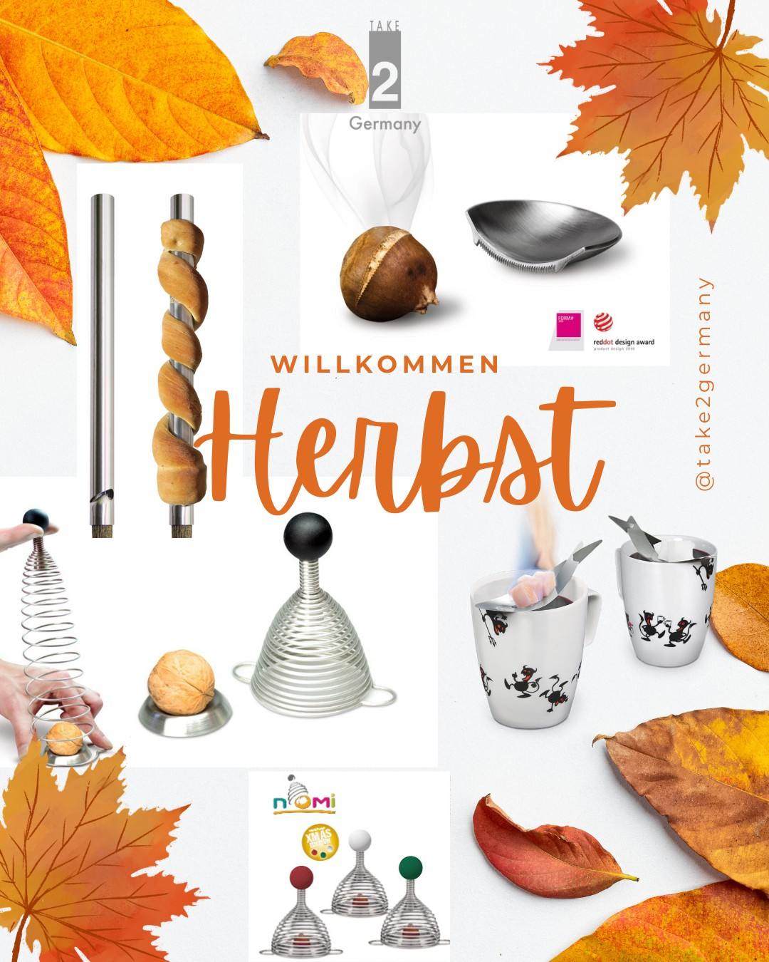 Nussknacker-Set von Nomi mit roten, weißen und grünen Kugeln. Design Geschenkidee.